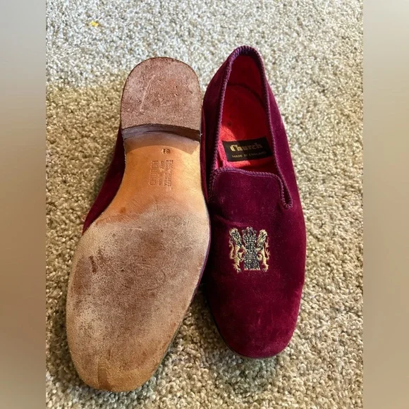 Church's Rich Vintage Burgundy Velvet Men's Loafers - Picture 3 of 4